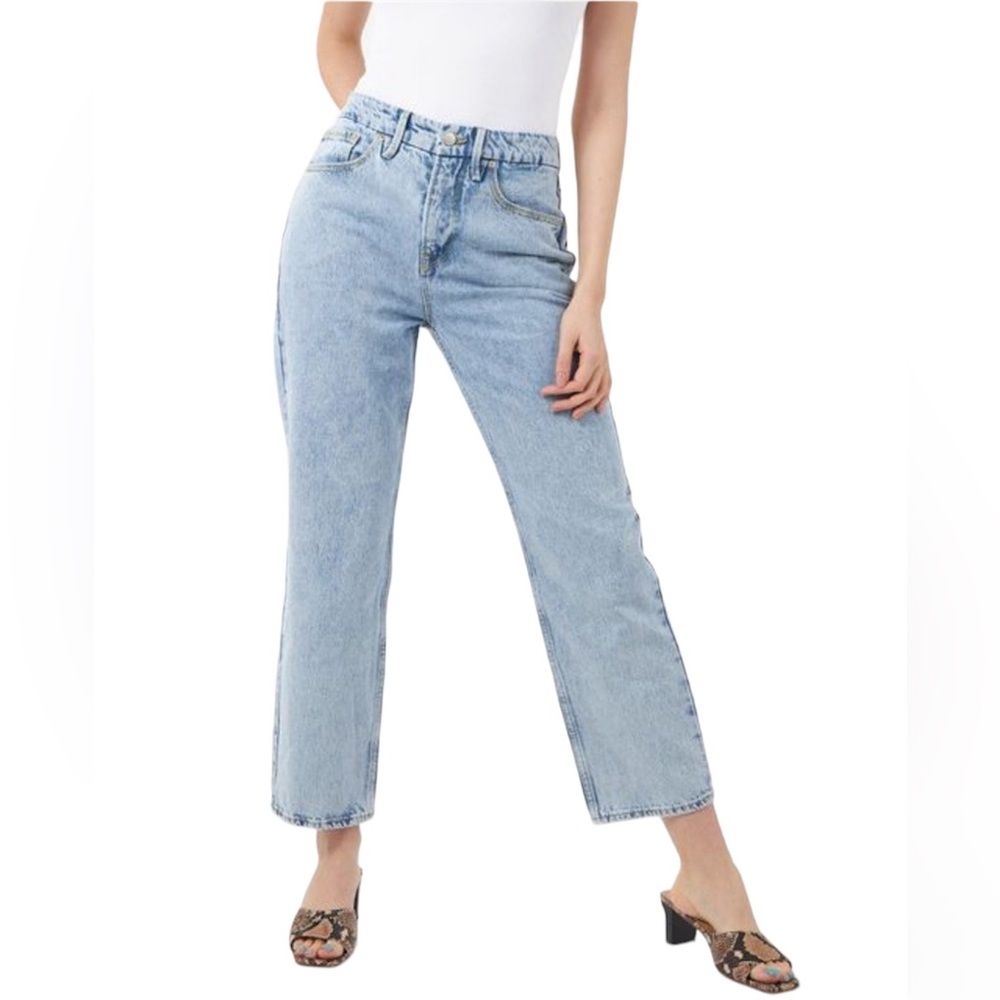 Good American Denim Straight Leg Pants Good 90s Duster Jeans Indigo Size 26